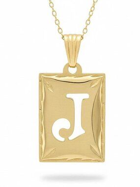 Initial *J* Pendant Solid 14k Yellow Gold